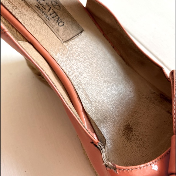 Valentino Pink Patent Leather Wedge 🎀 Bow Espadrilles with Original 📦 Shoe Box - Picture 12 of 16